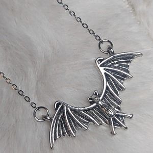 Silver bat necklace